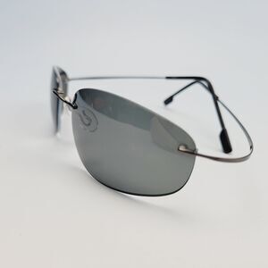 Robi POL21 4 55-20 135 SUNGLASSES WIRE FRAME RIMLESS GUNMETAL BLACK